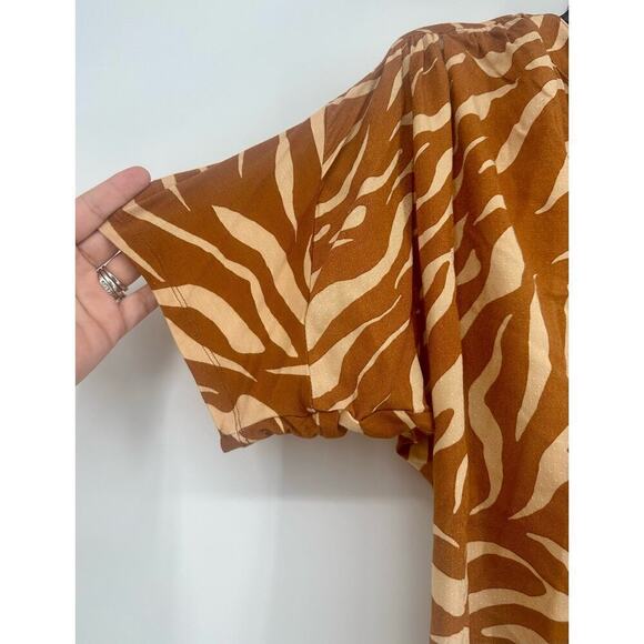 Anthropologie Maeve Windham Cedar Zebra Blouse Size S brown - Picture 6 of 9